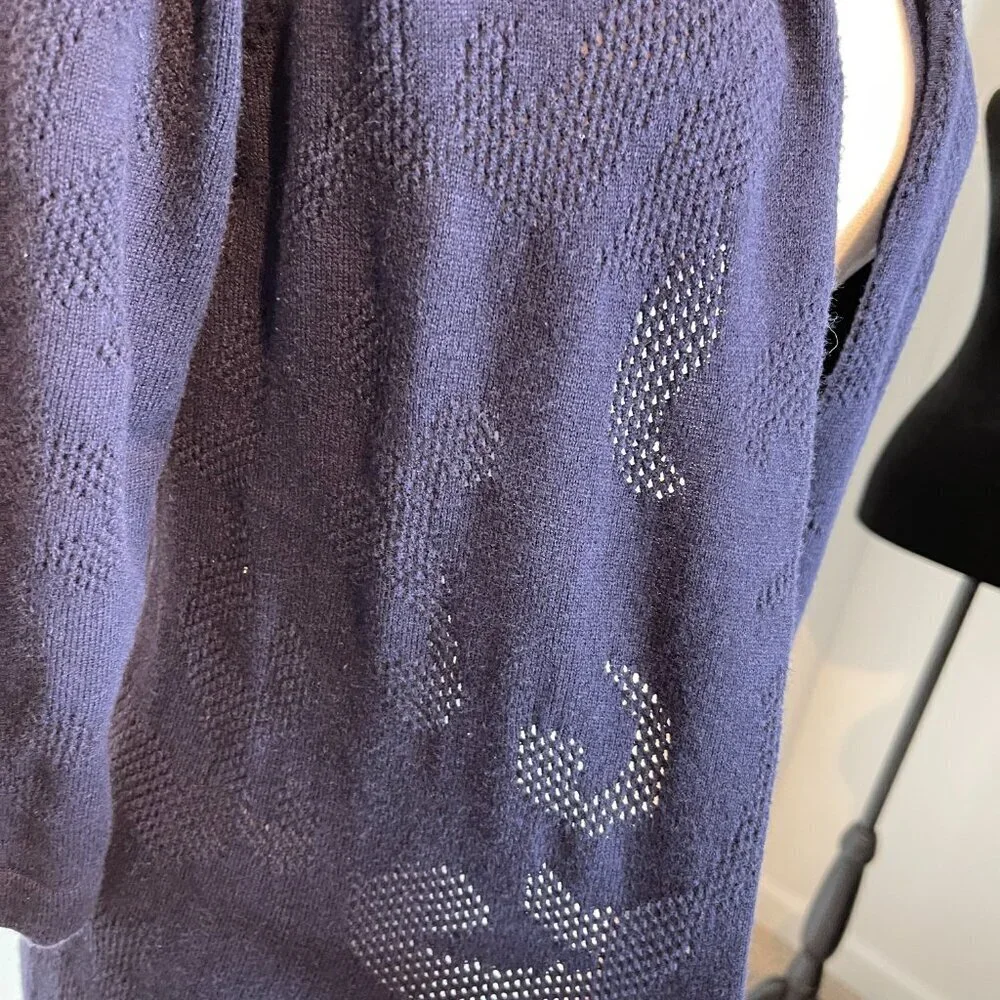 Chico's Navy Tunic Cardigan Sweater size Large (Chico's 2) - Picture 4 of 4